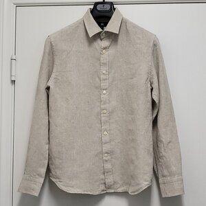 Banana Republic BR Mens Shirt 100% Linen Sze Small Button Up Long Sleeve Coastal